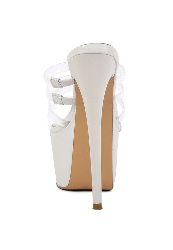 PLEASER OPEN HEEL  CLEAR STRAPS SANDAL