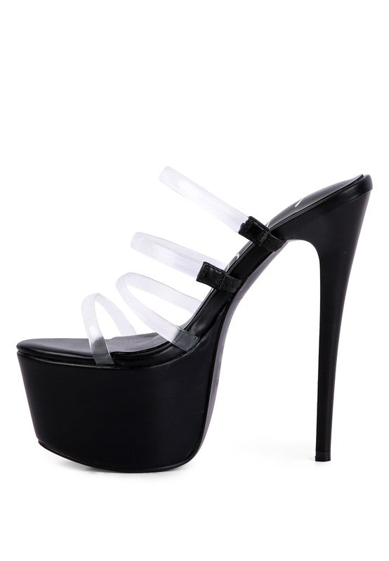 PLEASER OPEN HEEL  CLEAR STRAPS SANDAL