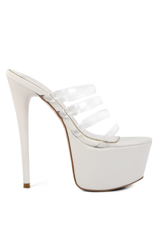 PLEASER OPEN HEEL  CLEAR STRAPS SANDAL