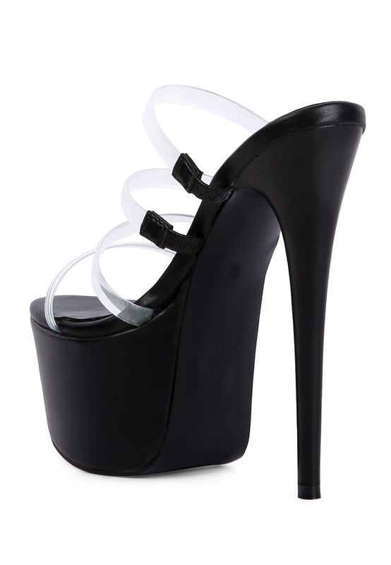 PLEASER OPEN HEEL  CLEAR STRAPS SANDAL