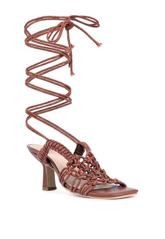 BRAIDED HANDCRAFTED LACE UP SANDAL