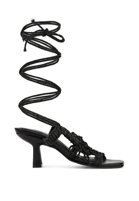 BRAIDED HANDCRAFTED LACE UP SANDAL