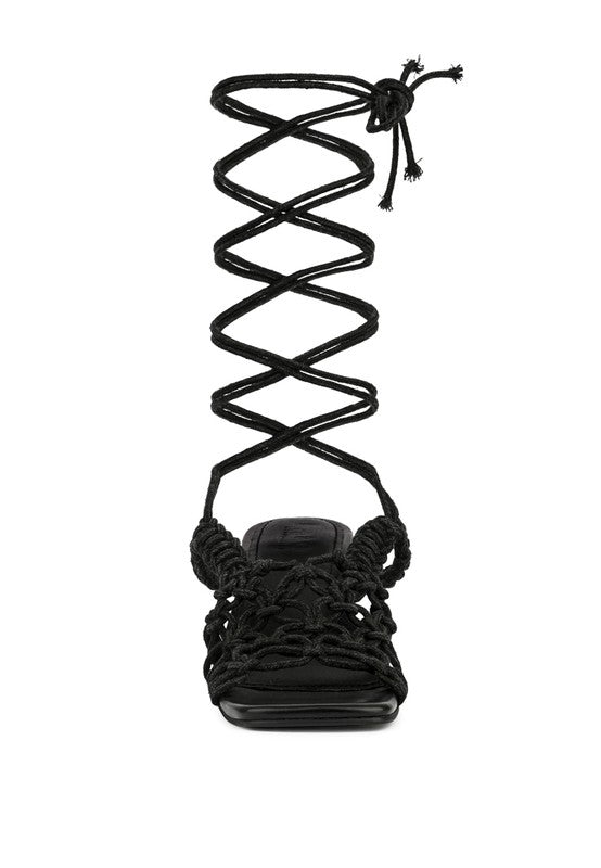 BRAIDED HANDCRAFTED LACE UP SANDAL