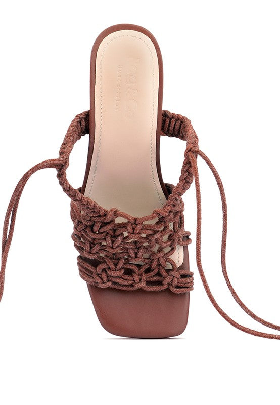 BRAIDED HANDCRAFTED LACE UP SANDAL