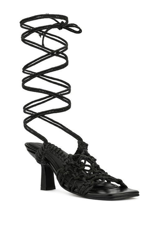 BRAIDED HANDCRAFTED LACE UP SANDAL