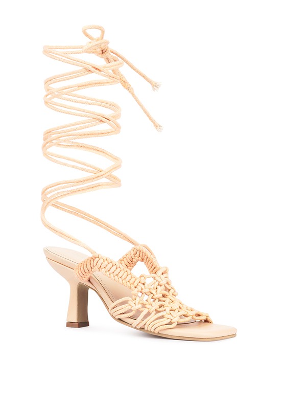 BRAIDED HANDCRAFTED LACE UP SANDAL