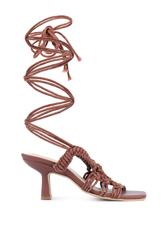 BRAIDED HANDCRAFTED LACE UP SANDAL