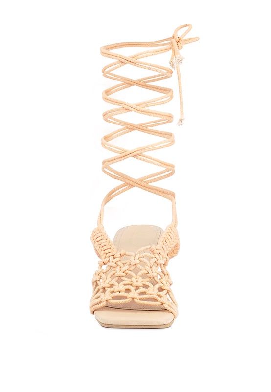 BRAIDED HANDCRAFTED LACE UP SANDAL