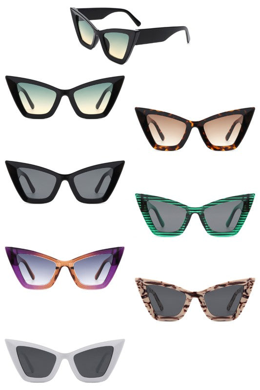 SQUARE RETRO CAT EYE SUNGLASSES