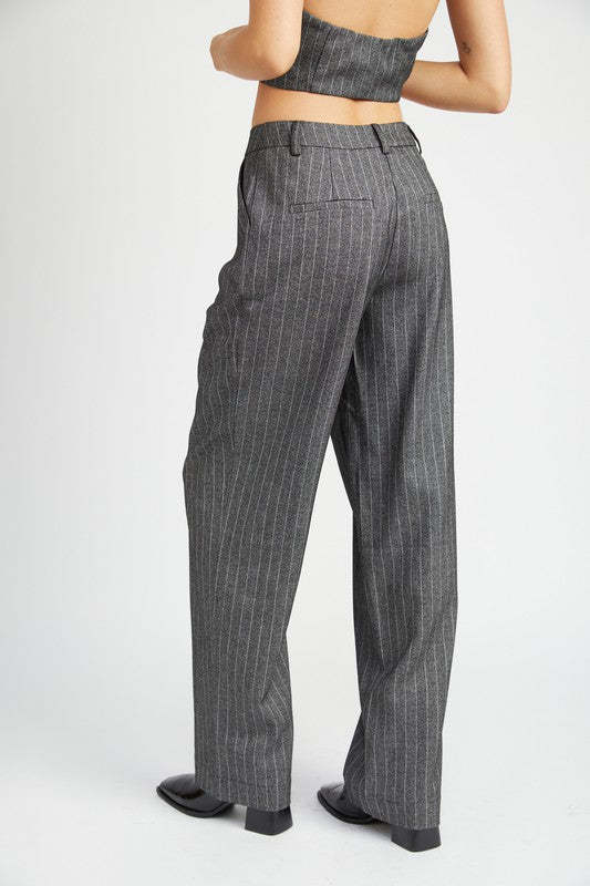 LOOSE FIT PINSTRIPE PANTS