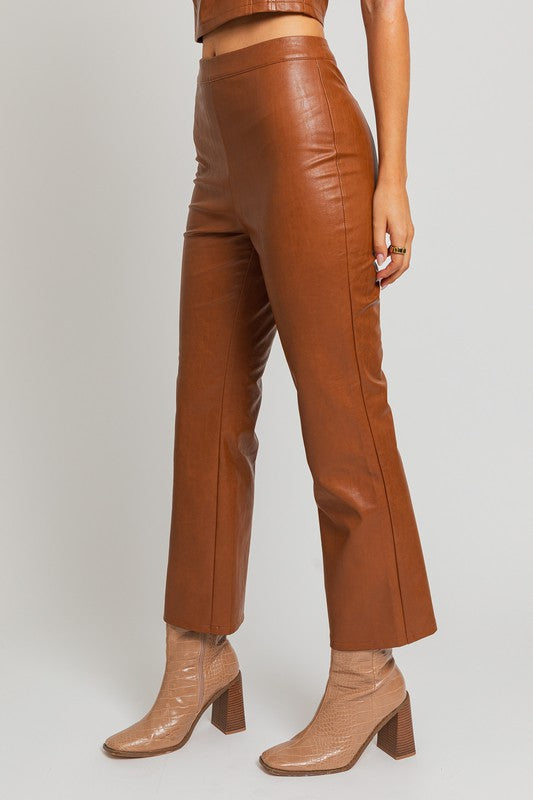 LEATHERETTE ANKLE LENGTH  PANTS